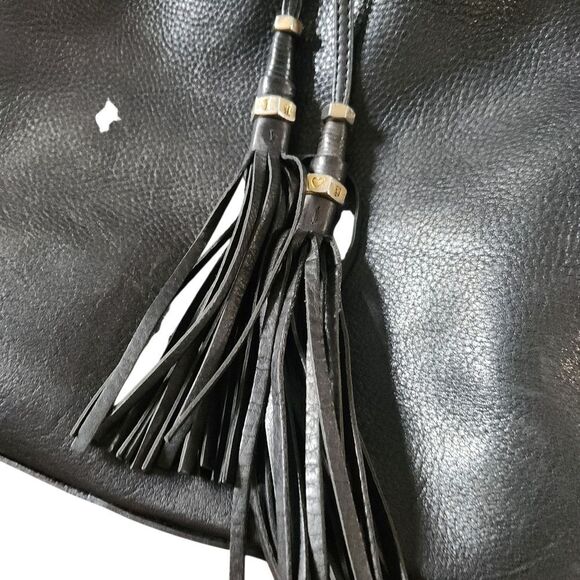 Vintage Juicy Couture Handbag Purse Black Leather w/ Gold Accents Shoulder - Picture 10 of 15